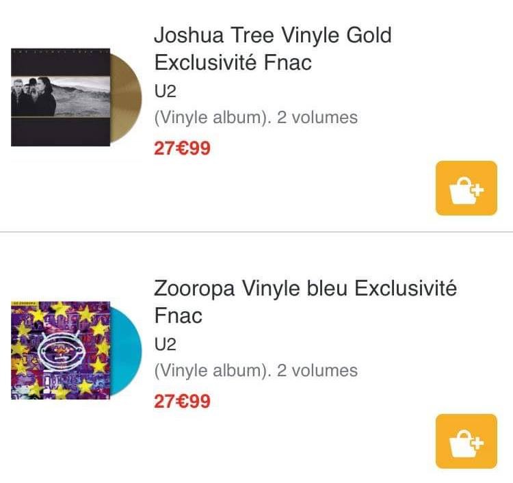 Nouvelles éditions vinyles de Zooropa et The Joshua Tree